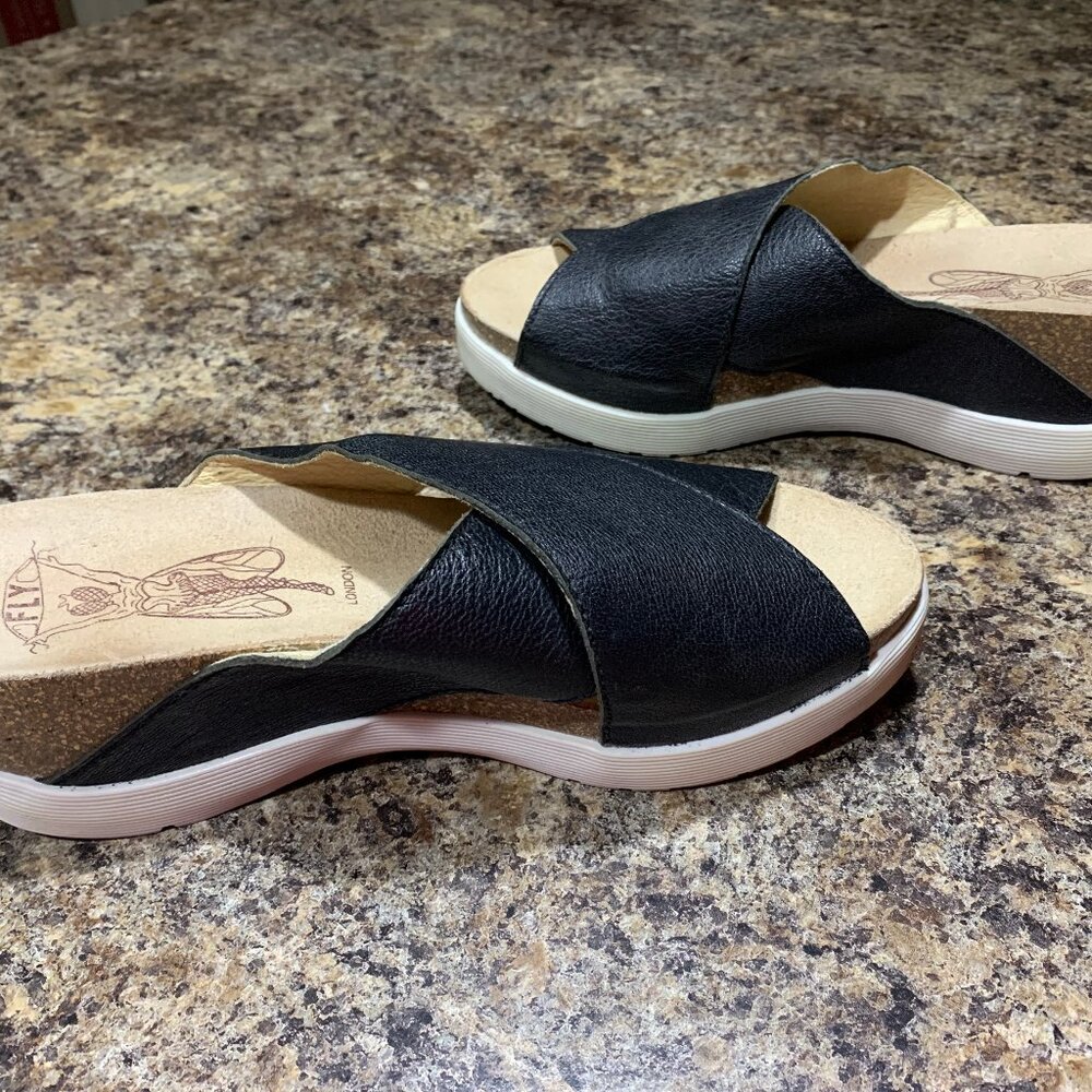 Fly London wedges, size 40 with a 2 1/2 inch heel/shoe, Leather